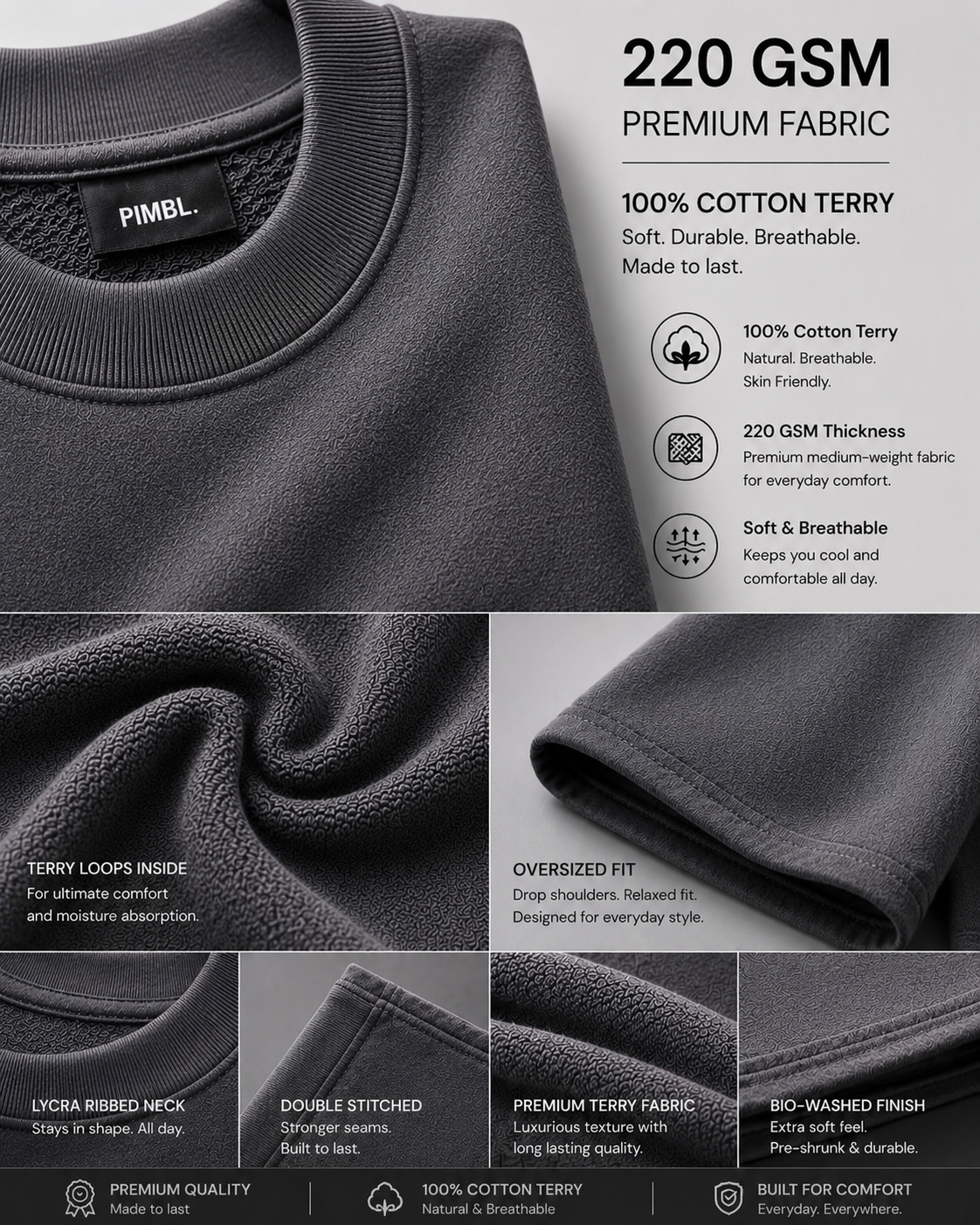 Peace Begins at Home Relaxed Fit Oversized T-Shirt — Smokey Grey 7