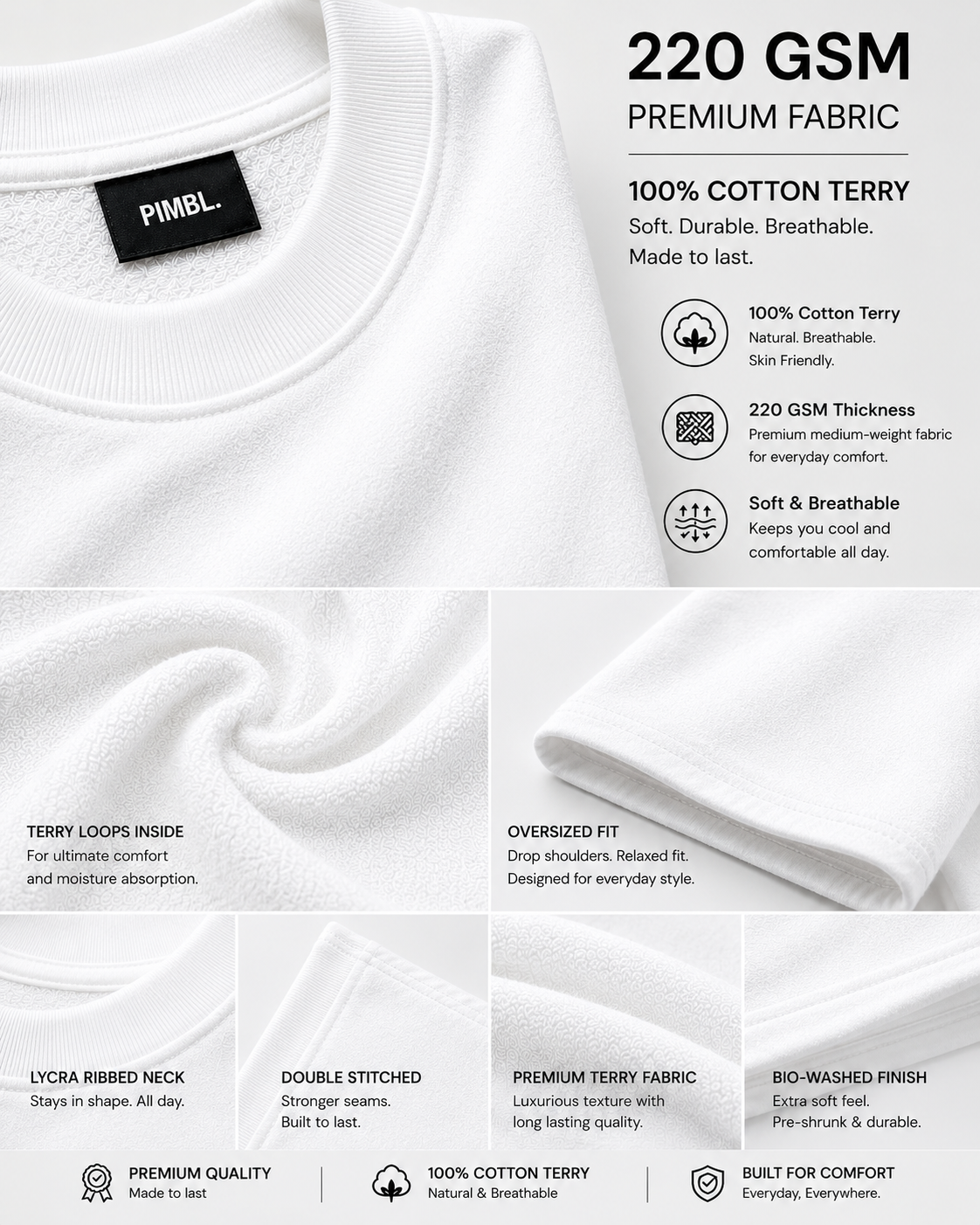 "BORN TO RIDE" Graphic Oversized T-Shirt — White 6