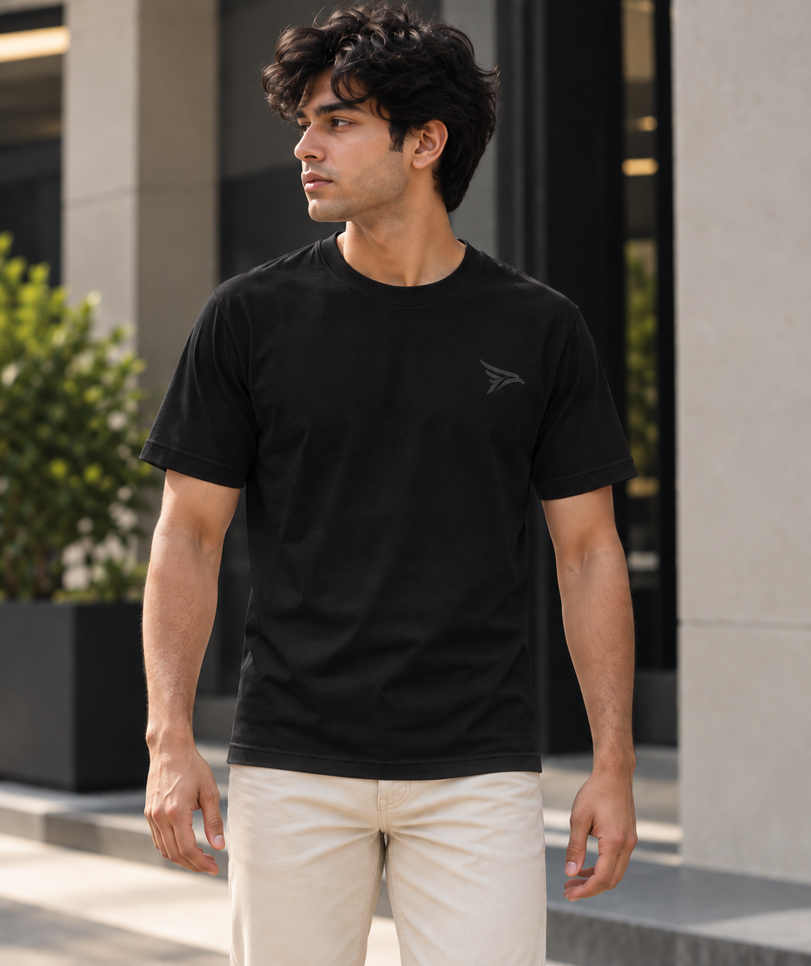 "Don't Talk To Me I Have A Crazy Girlfriend" Back Print Regular Fit T-Shirt — Black 4