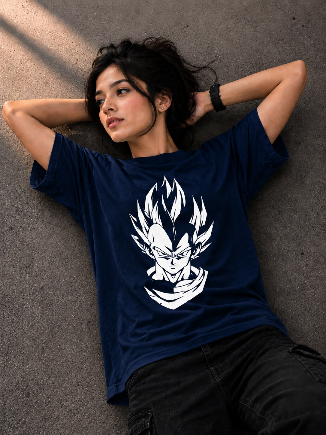 Anime Inspired Graphic T-Shirt — Navy Blue 3