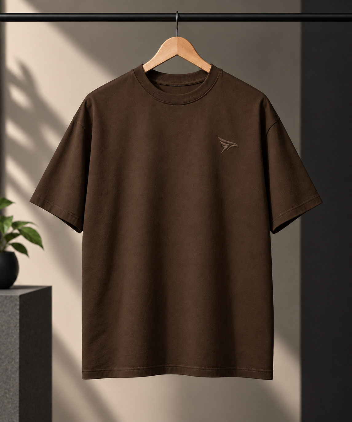 "I Stare At You Because I Appreciate Art" Back Print Oversized T-Shirt — Brown 2
