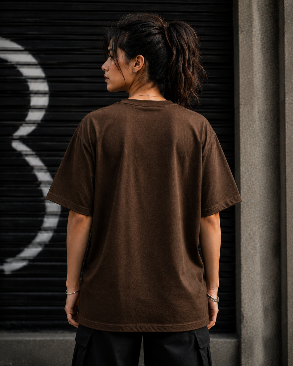 "Ludo and Lodu are Isomers" Funny Hindi Wordplay Oversized T-Shirt — Brown 4