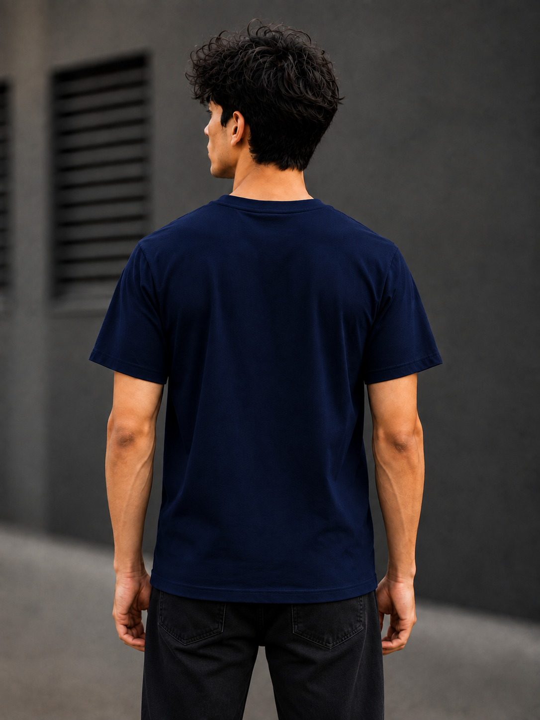 "Villains Not Heroes" Graphic Regular Fit T-Shirt — Navy Blue 4