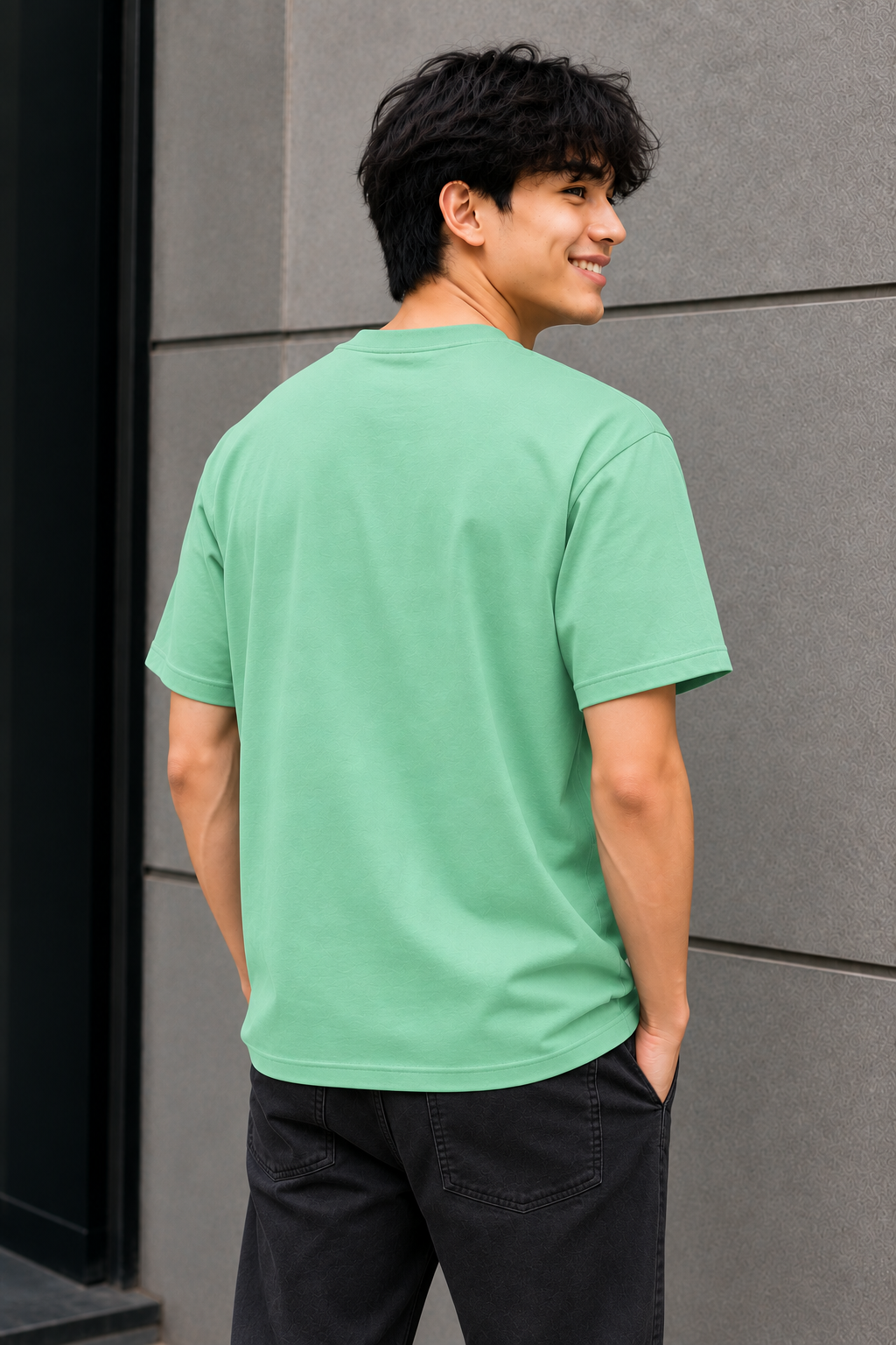 "Tanjiro Kamado: Water Breathing" Anime Graphic Regular Fit T-Shirt — Sea-Green 2