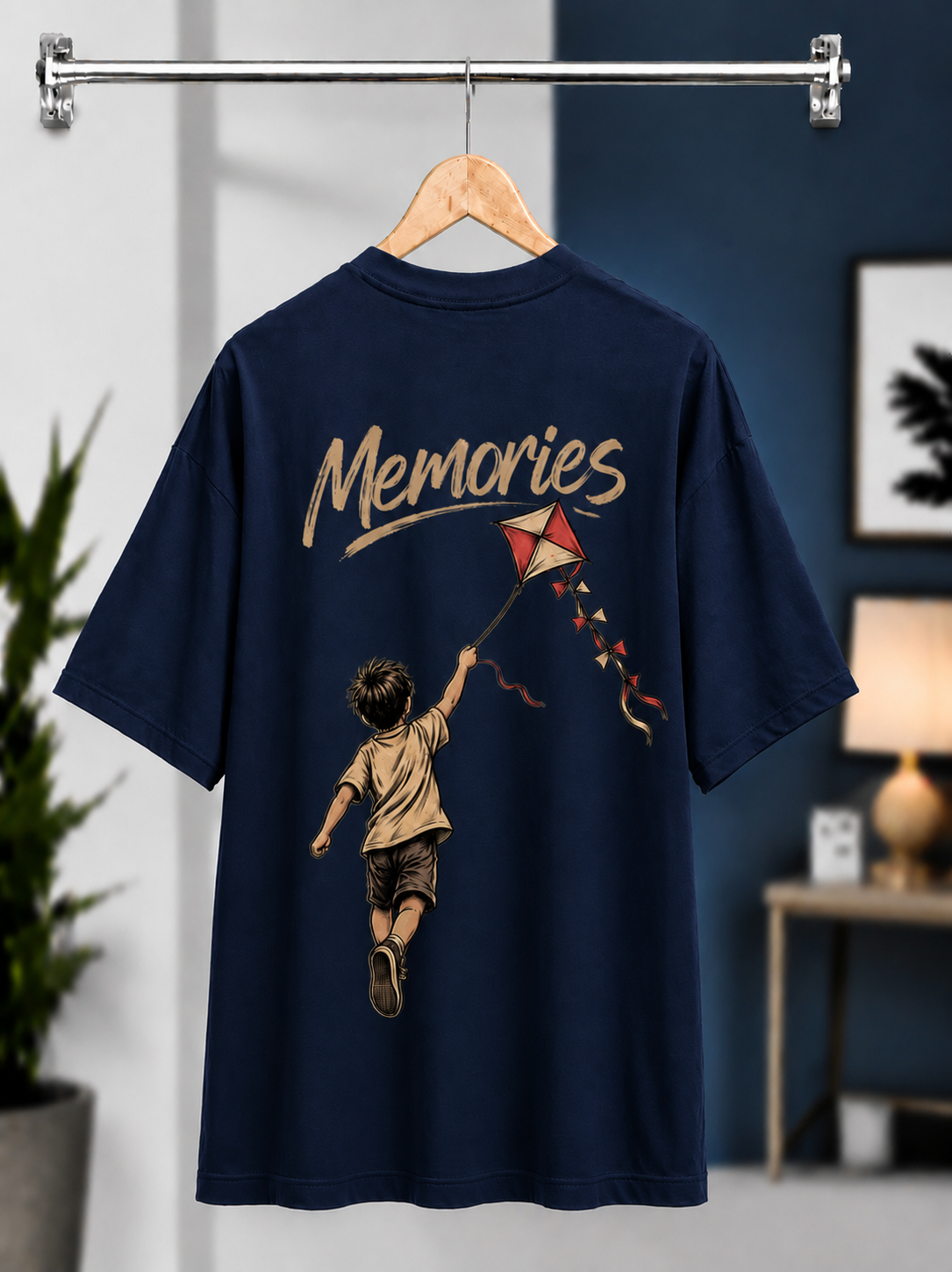 Kite Memories – Childhood Nostalgia regular fit t shirt for man and woman  — Black 5