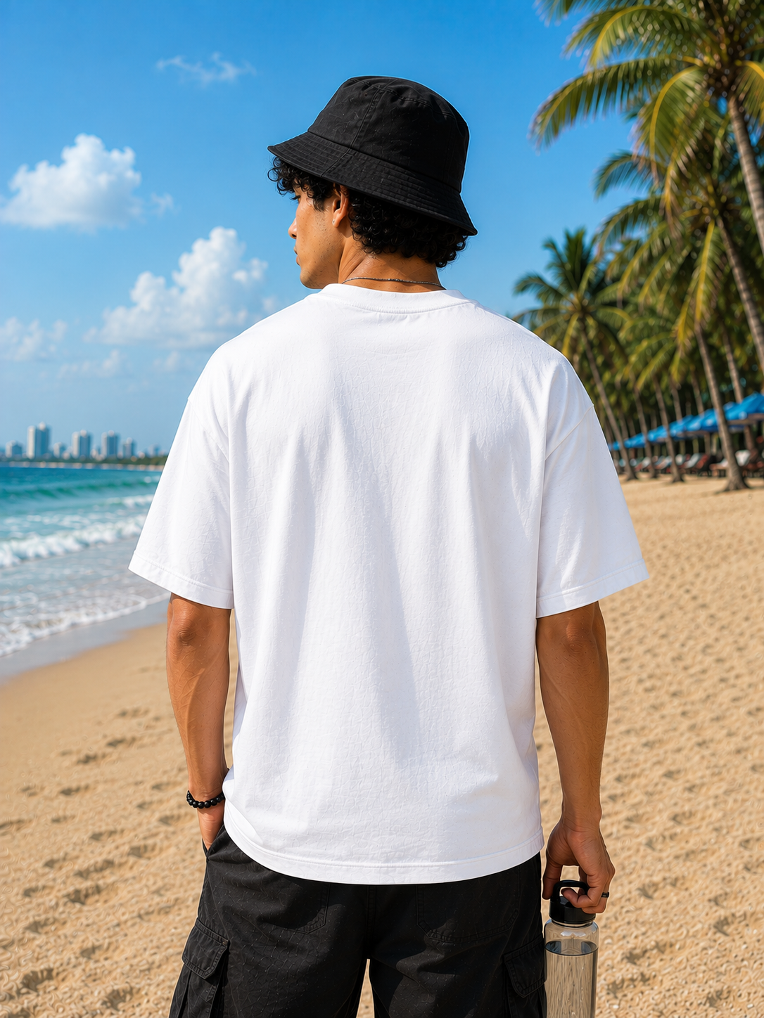 “MAI KAL KI CHINTA NHI KRTA”  Typographic Oversized T-Shirt — White 2