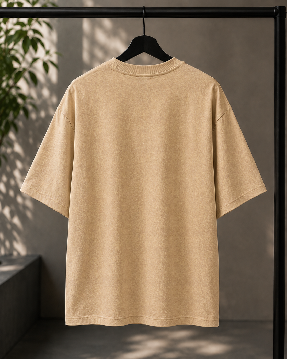 "Let Them Think" Aesthetic Wanderer Graphic Oversized T-Shirt — Beige 4