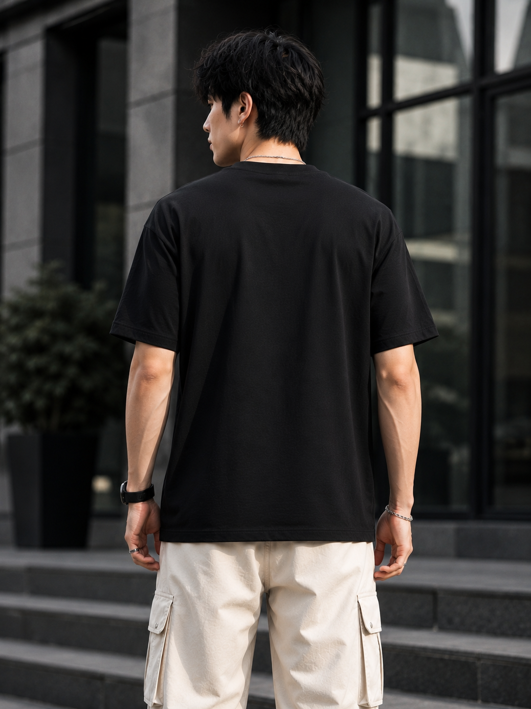 "Akatsuki Red Cloud" Anime Graphic Oversized T-Shirt — Black 2