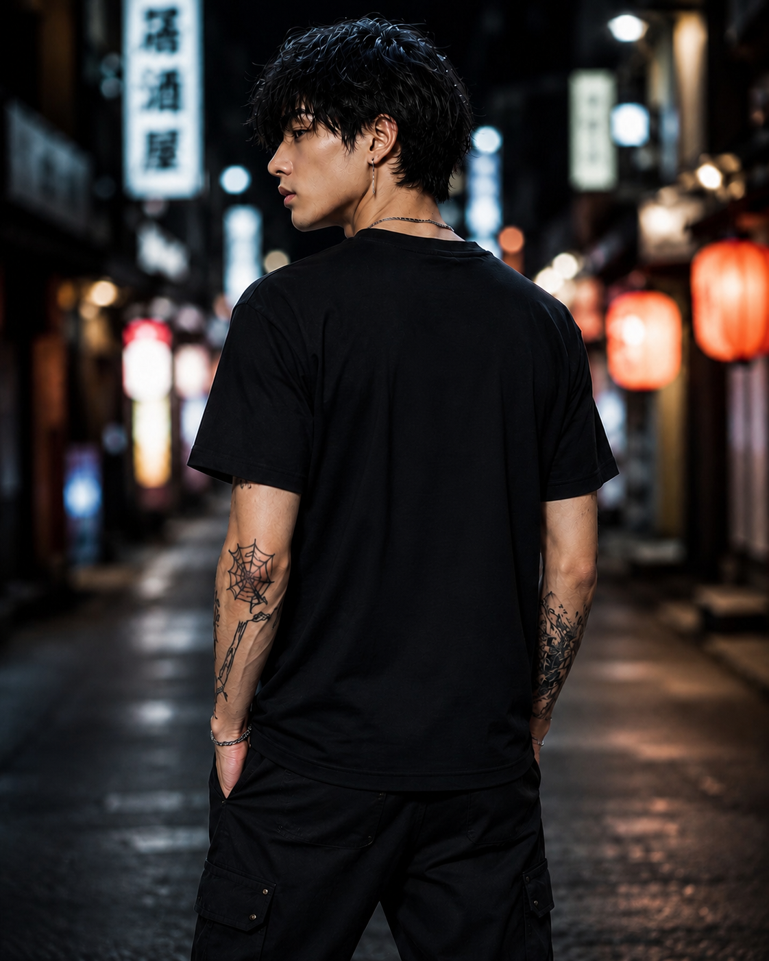 Shadow of the Red Eye – Dark Shinobi Anime T-Shirt — Black 2