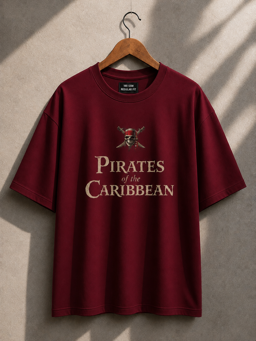 "Pirates of the Caribbean" Graphic Regular Fit T-Shirt — Maroon 5