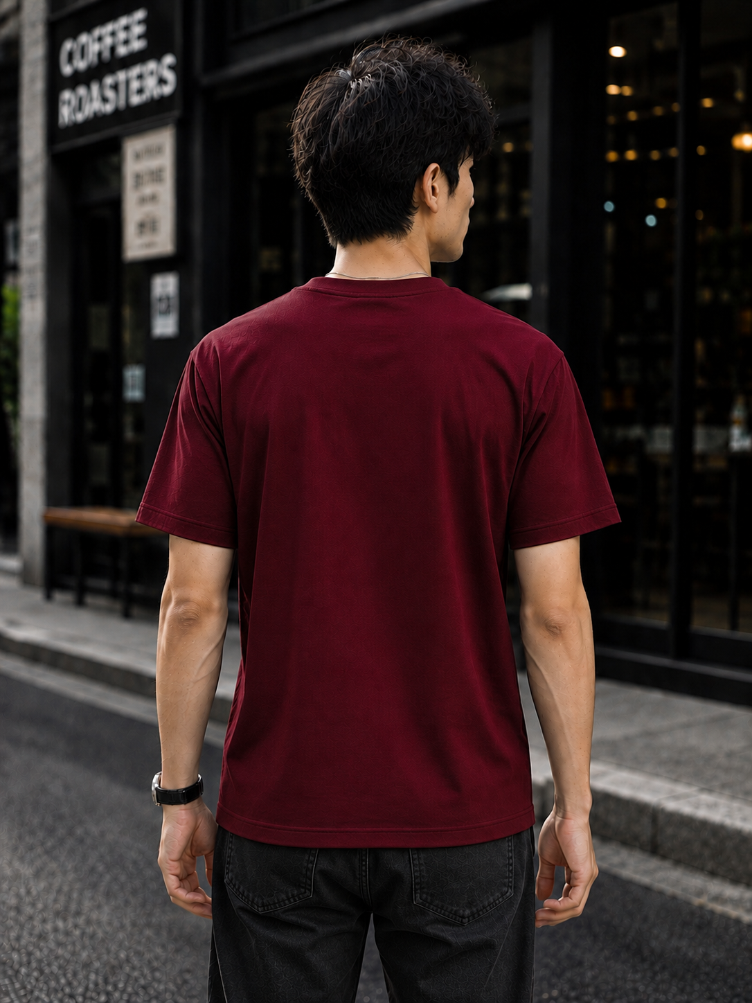 "How High I Can Go" Beer Graphic Regular Fit T-Shirt — Maroon 2