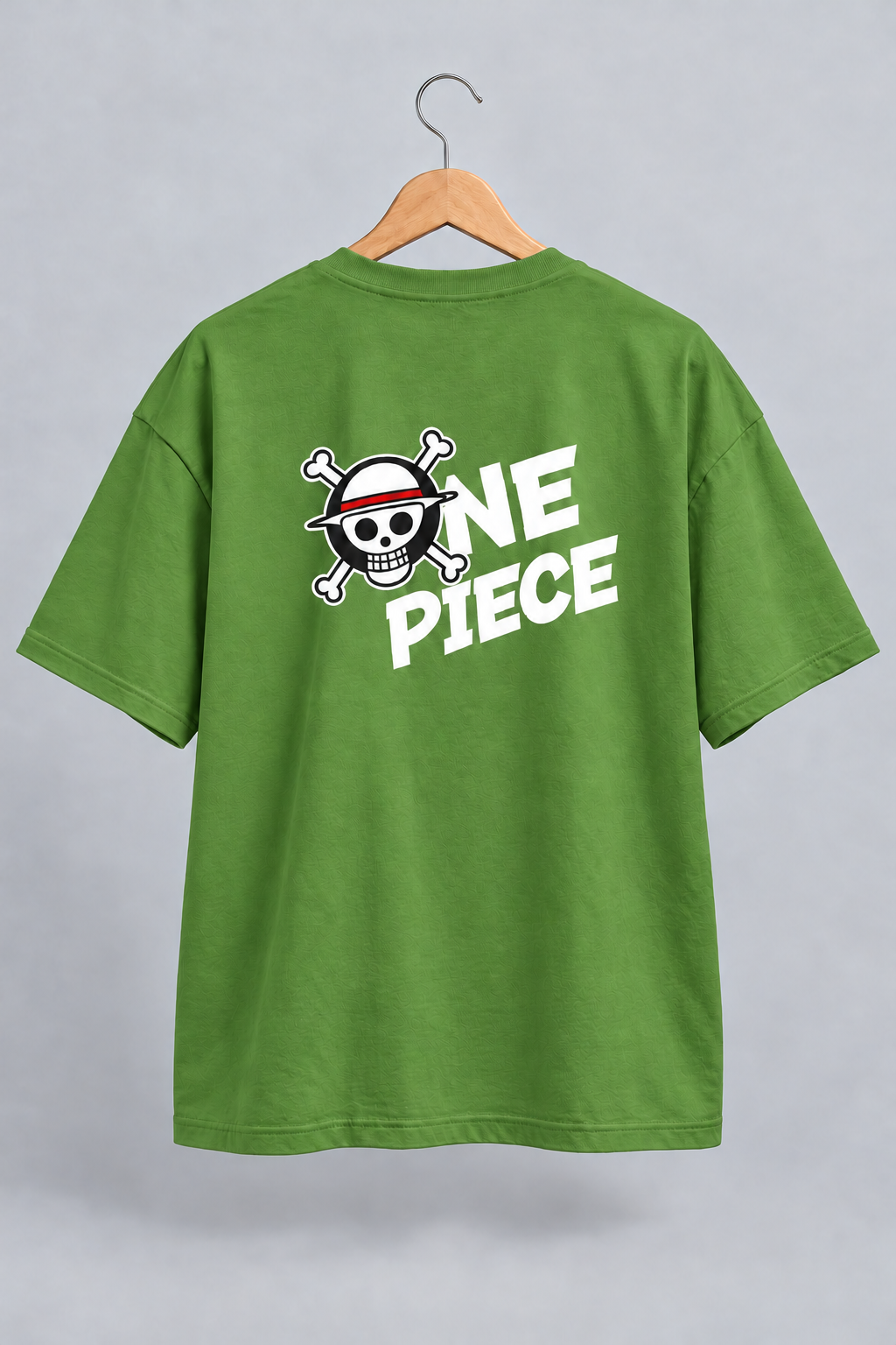 "ONE PIECE" Graphic Oversized T-Shirt — Avocado Green 2