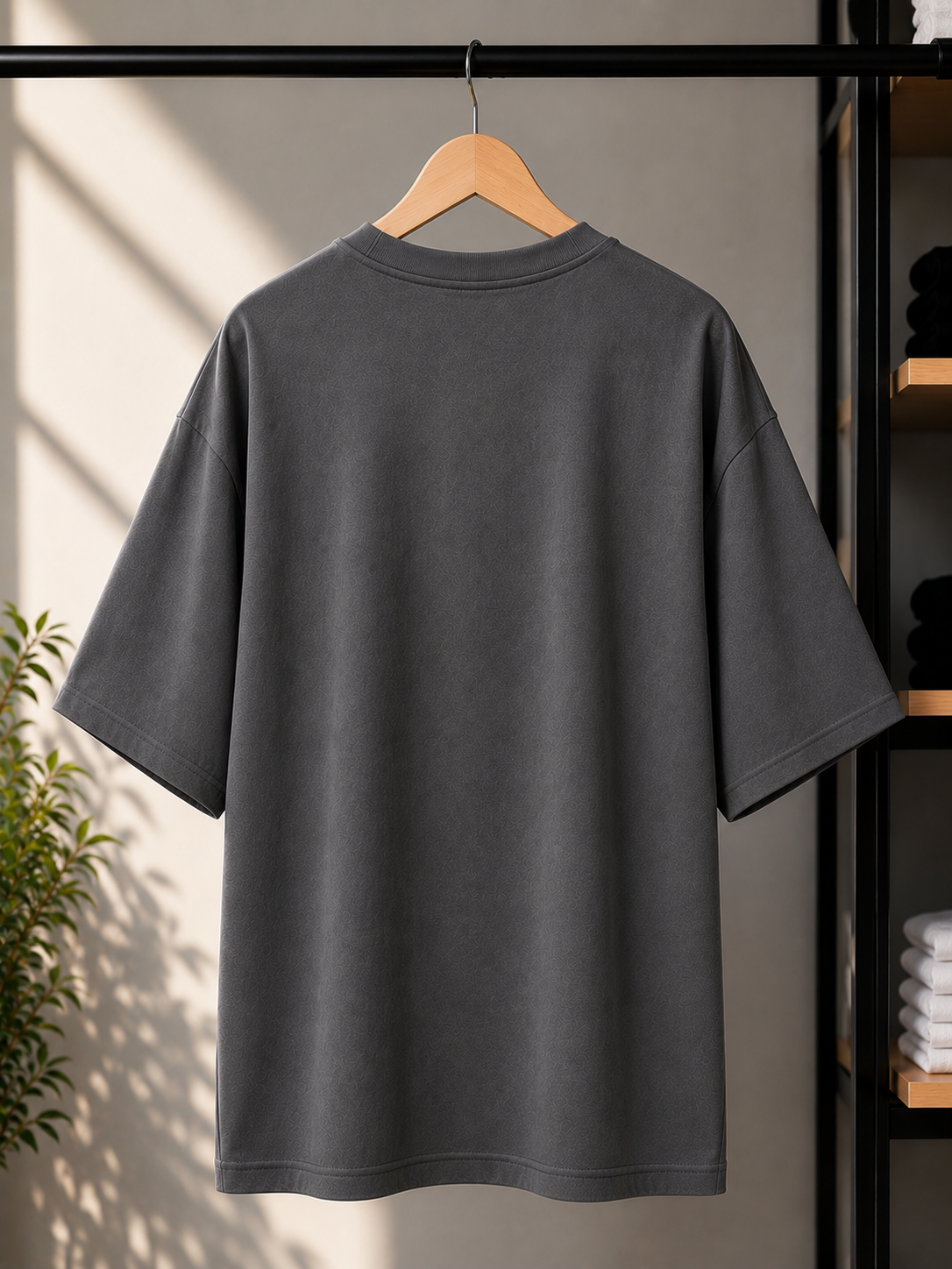 Classic Essential Plain Oversized T-Shirt — Smokey Grey 4