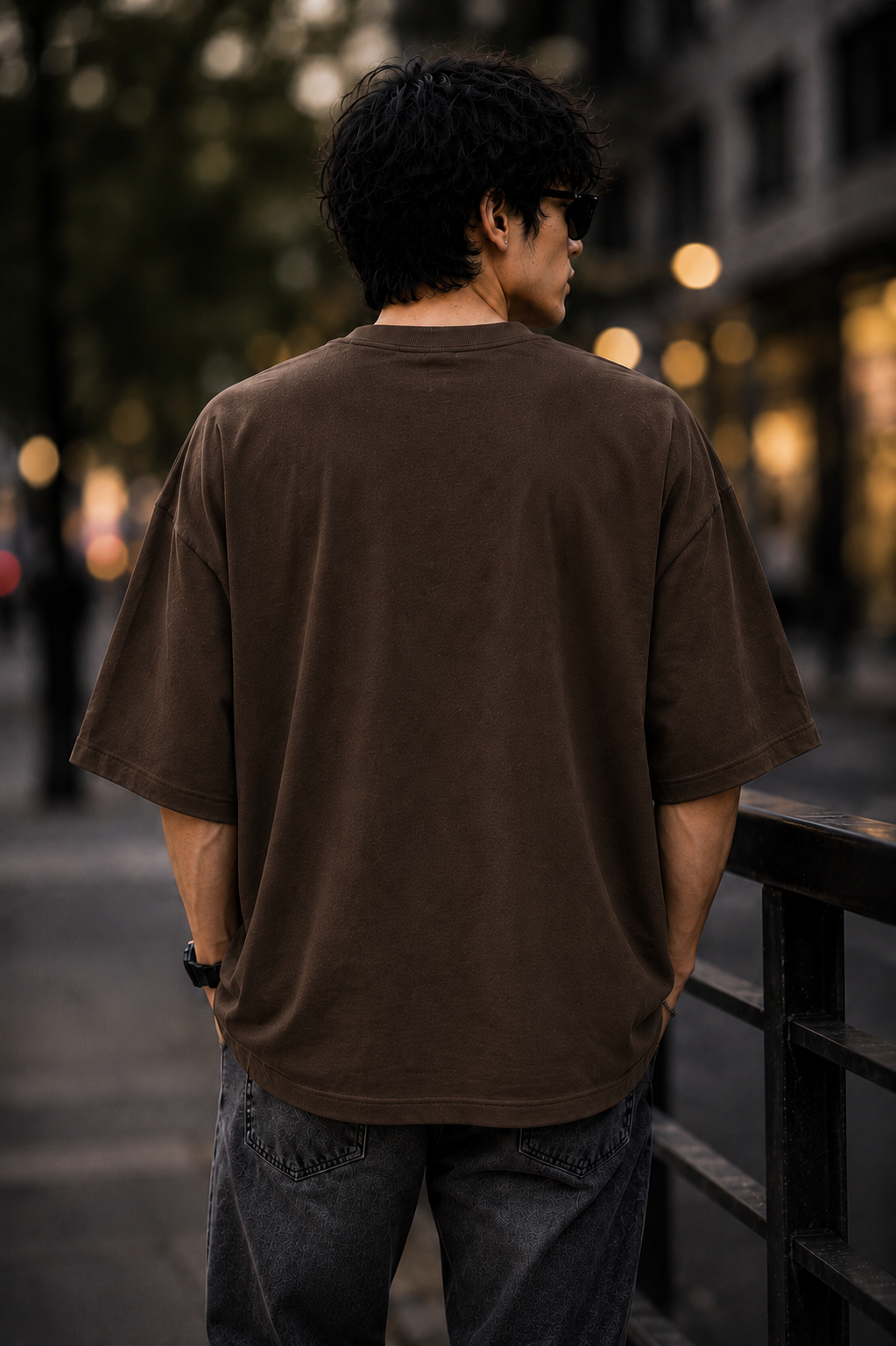 "Death Note: Light & Ryuk" Anime Graphic Oversized T-Shirt — Brown 2