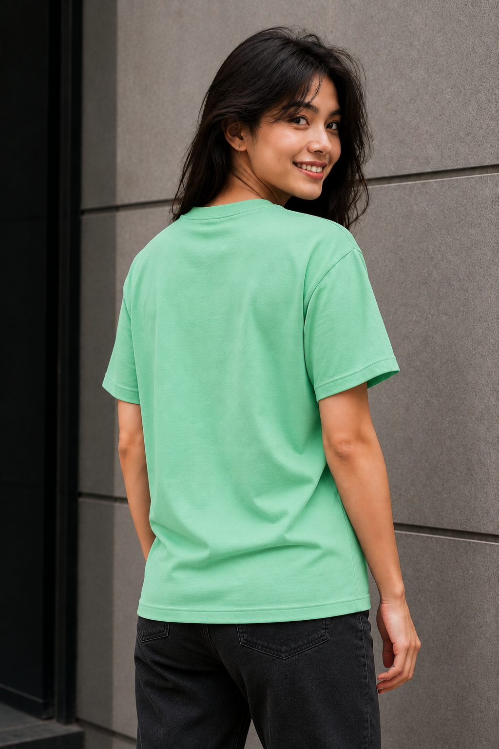 "Tanjiro Kamado: Water Breathing" Anime Graphic Regular Fit T-Shirt — Sea-Green 4