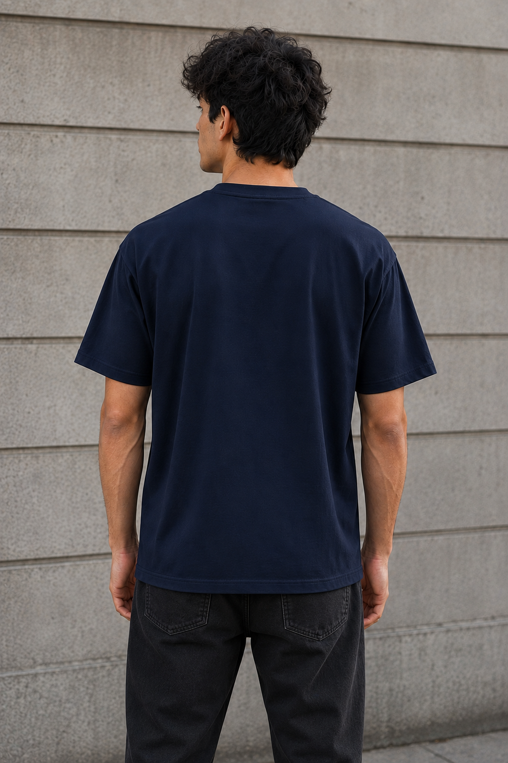 "Break Free Money" Graphic Regular Fit T-Shirt — Navy Blue 2