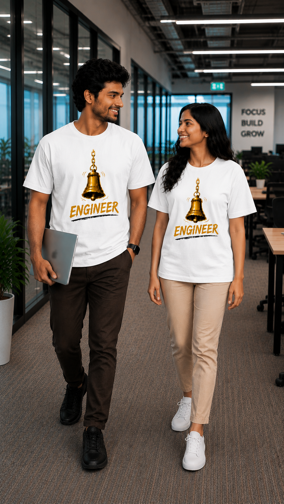 Engineer Bell T-Shirt ( Ghanta Engineer ) regular fit – Corporate Edition — White 1