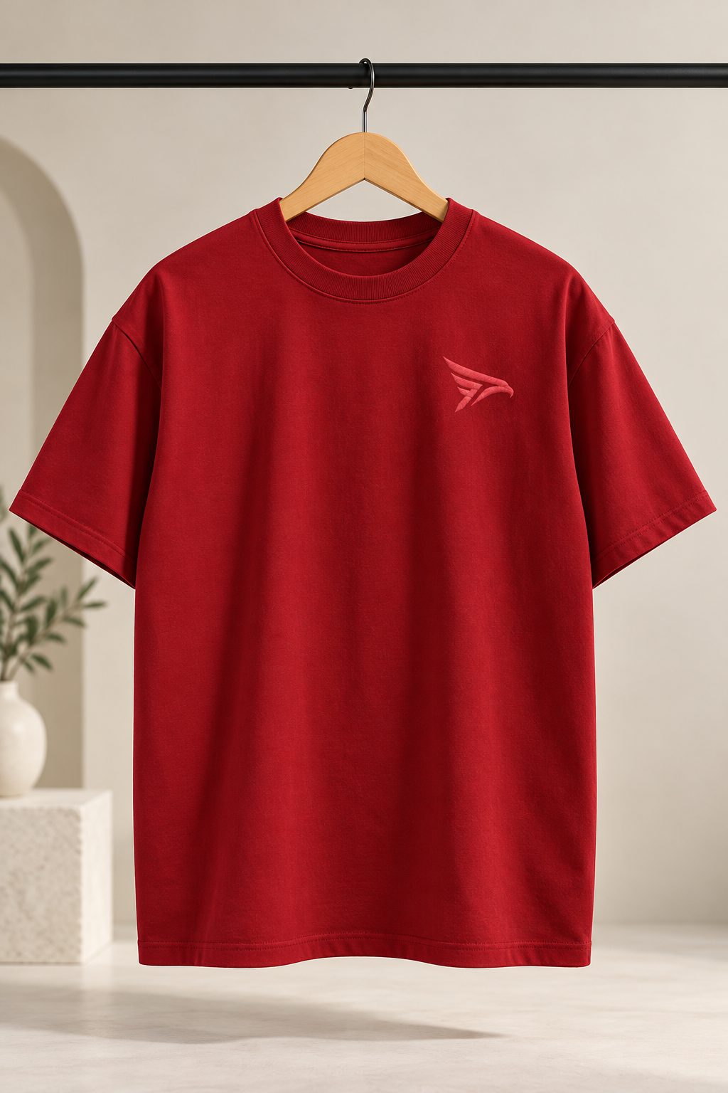 "No Kings No Chains No Fear" Back Print Regular Fit T-Shirt — Maroon 2