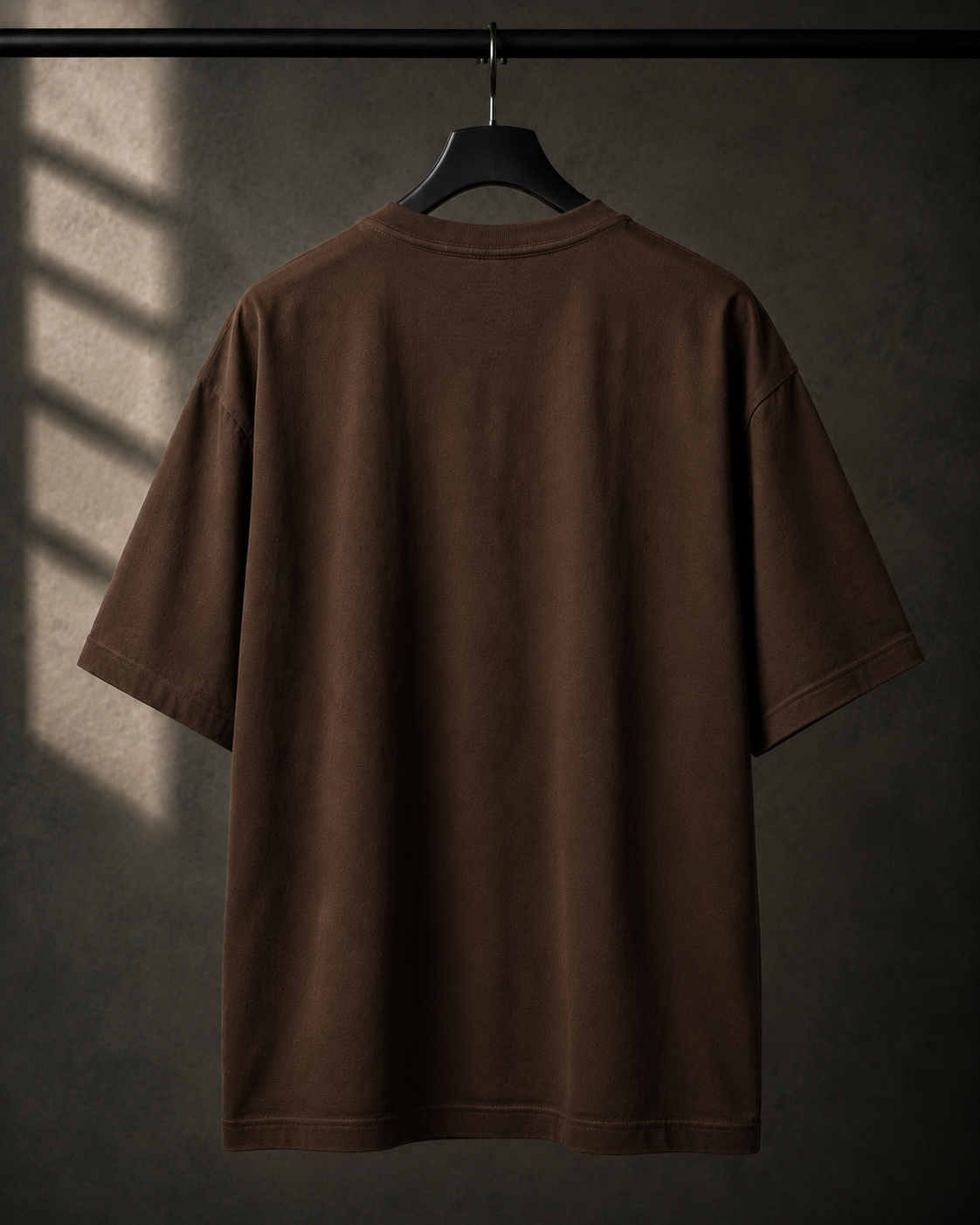 "Crowned Skull" Small Chest Graphic Oversized T-Shirt — Brown 6