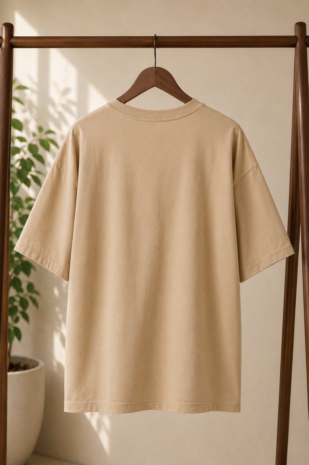 "Moon Princess" Celestial Graphic Oversized T-Shirt — Beige 4