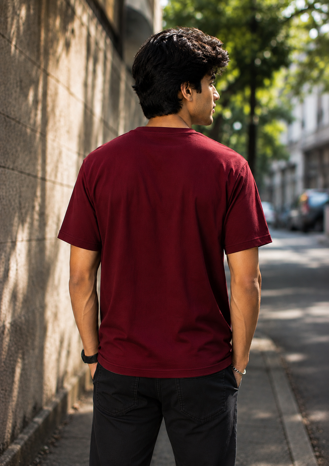 "Glowing Deathly Hallows" Harry Potter Graphic Regular Fit T-Shirt — Maroon 2