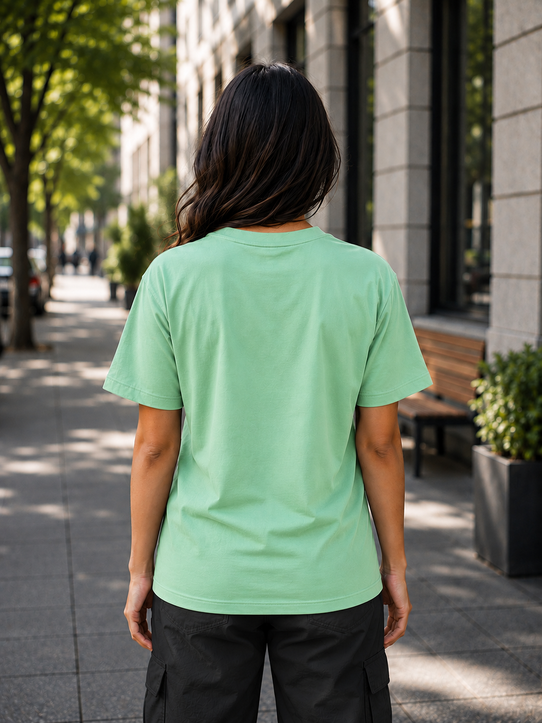 "Dead Inside" Brush Typography Regular Fit T-Shirt — Sea-Green 4