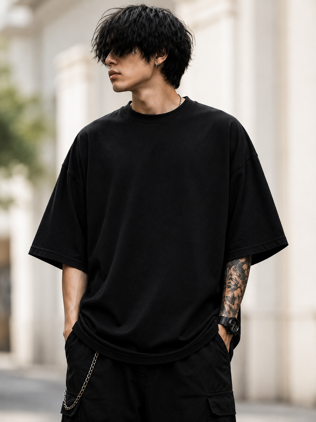 "Loyalty in My Veins" Portgas D. Ace Graphic Oversized T-Shirt — Black 2