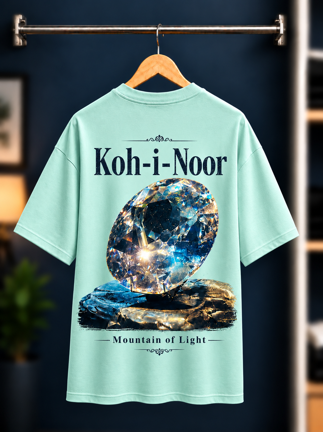 'Koh-i-Noor' The mountain of light and india Pride normal fit t shirt — Sea-Green 2