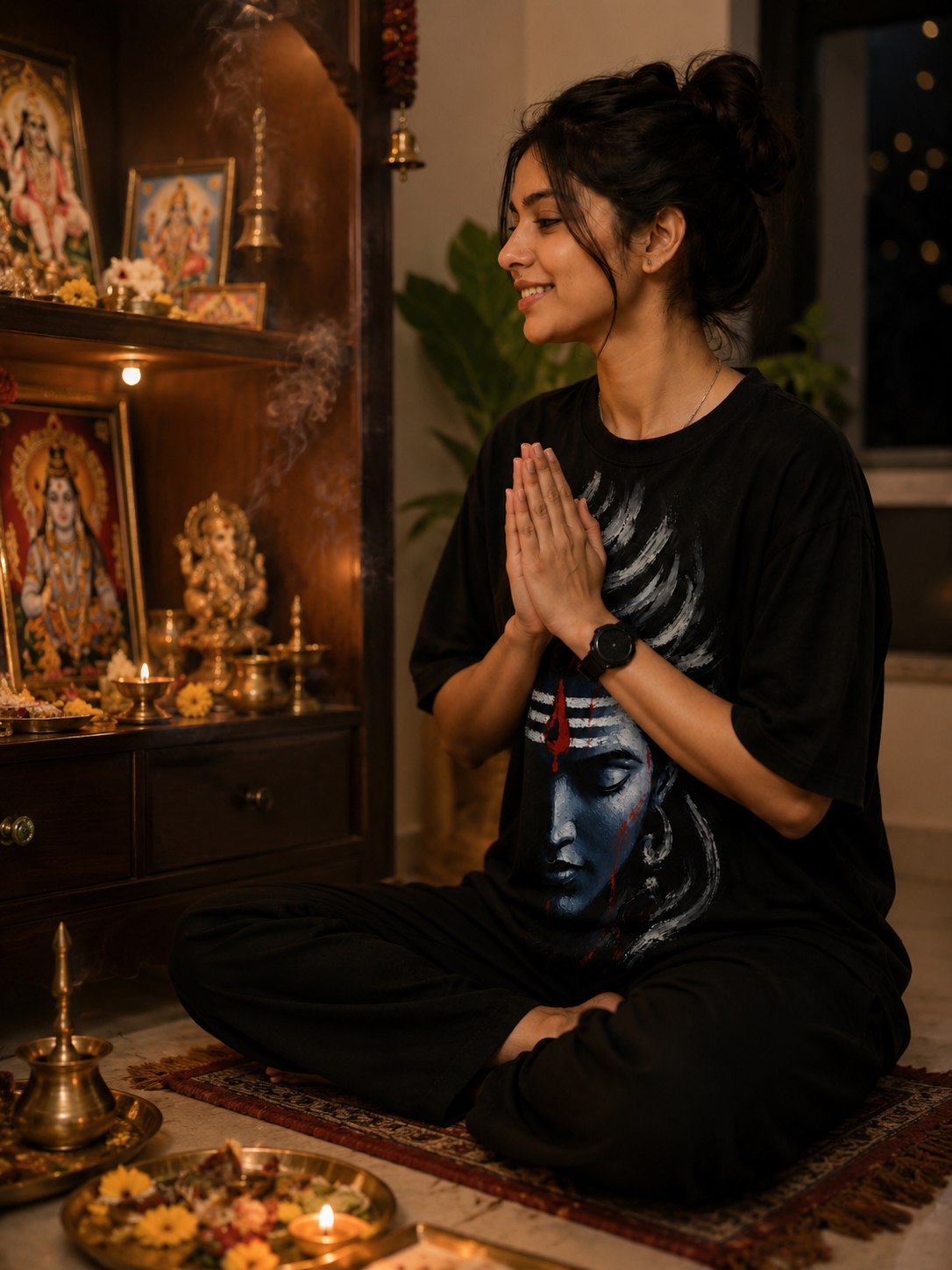 Lord Shiva Artistic Oversized Black T-Shirt for Men | Premium Graphic Streetwear | PIMBL STYLES — Black 4