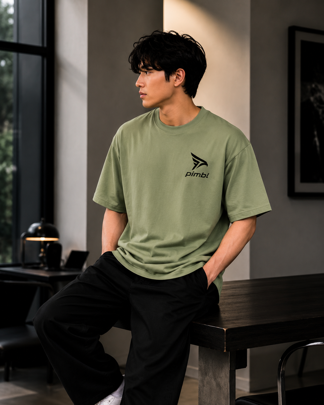 "Duck You" Graphic Oversized T-Shirt — Avocado Green 2