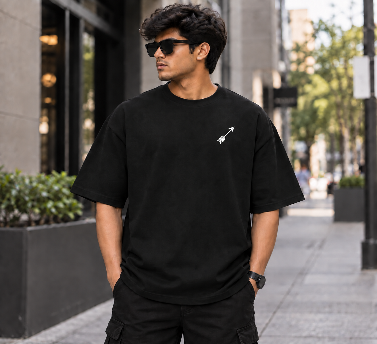 “UDTA TEER” TYPOGRAPHIC OVERSIZED T-SHIRT  — Black 4