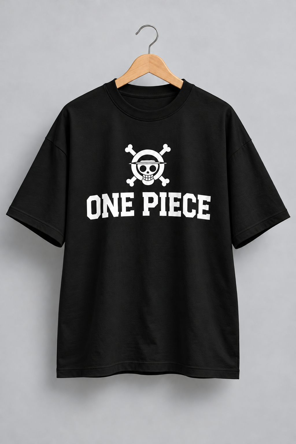 "ONE PIECE" Graphic Oversized T-Shirt — Black