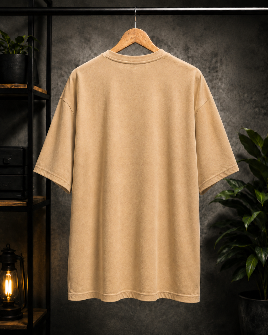 "Untamed: Fear None" Eagle Graphic Oversized T-Shirt — Beige 5