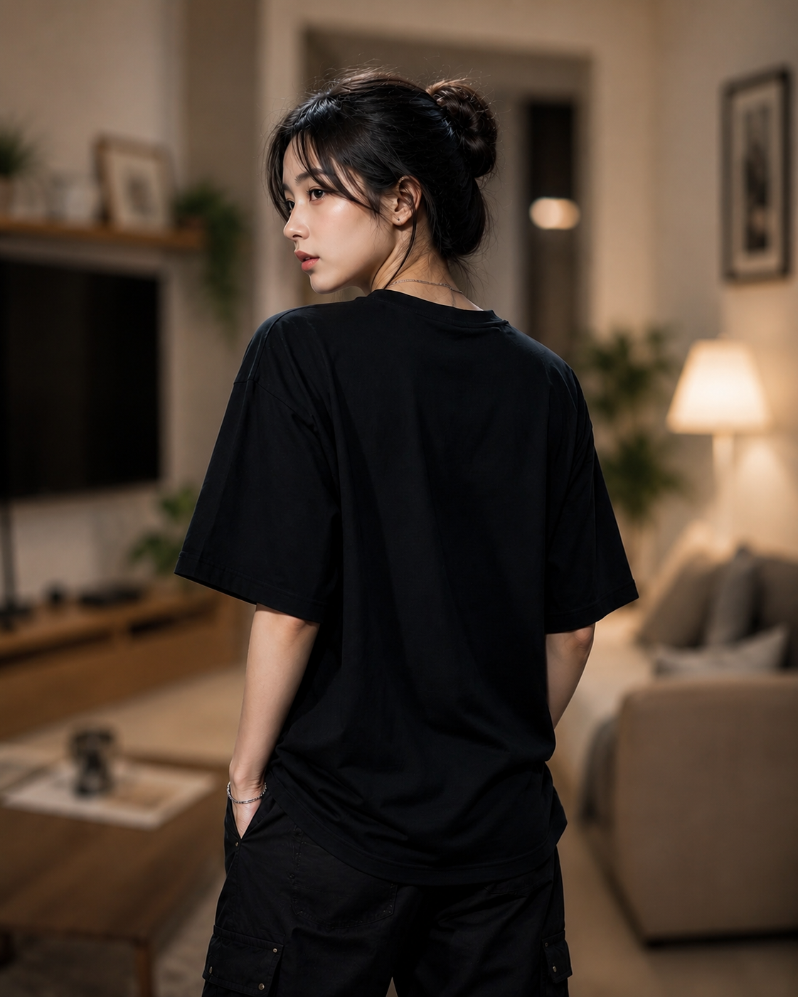Cute Golden Retriever Puppy Black T-Shirt | Girl Aesthetic  — Black 2