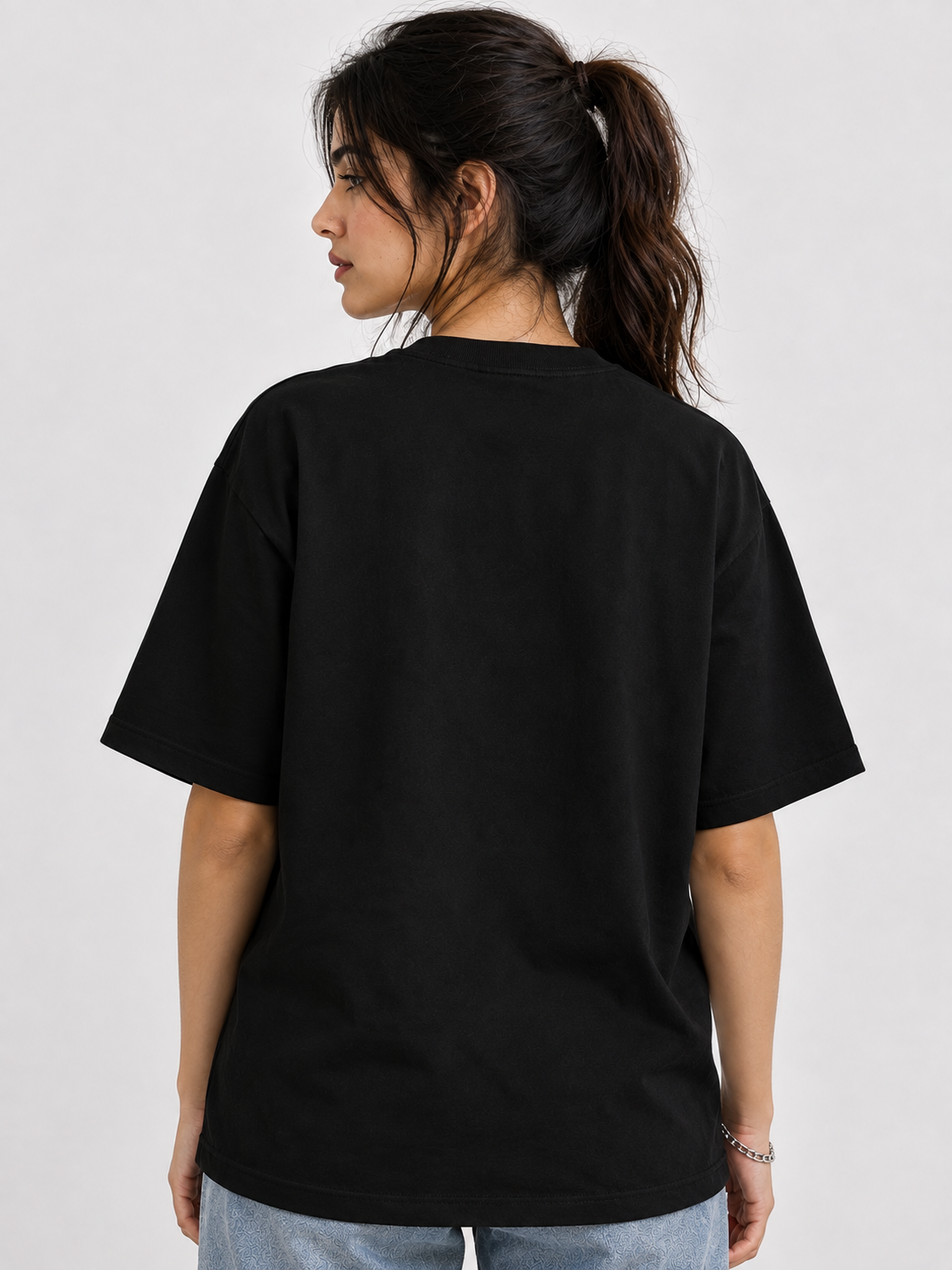 "GRL PWR" Graphic Regular Fit T-Shirt — Black 2
