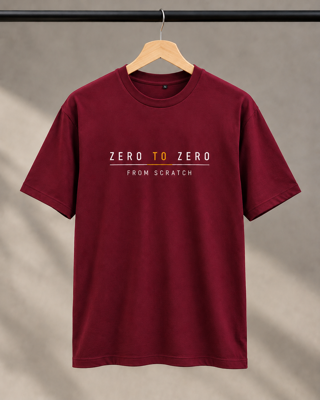 "Zero To Zero" Sarcastic Graphic Regular Fit T-Shirt — Maroon 5