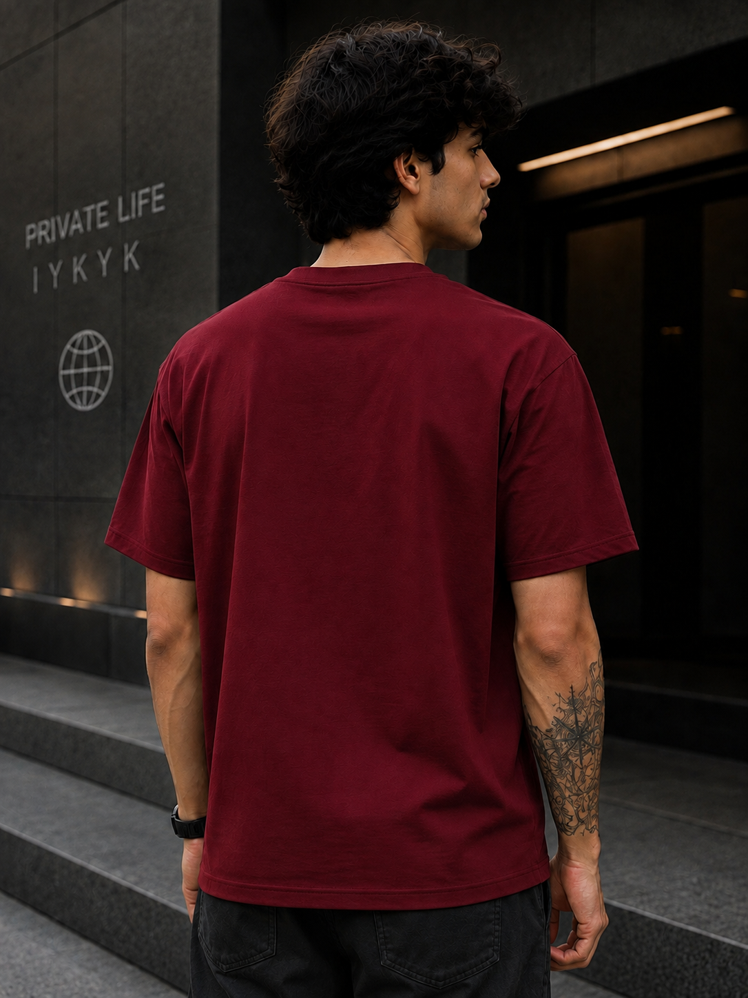 "Private Life IYKYK" Chess King Graphic Regular Fit T-Shirt — Maroon 2