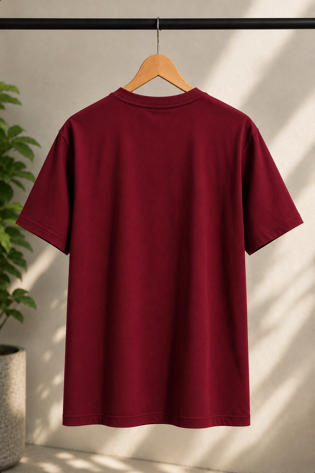 "Falling Man" Minimal Graphic Regular Fit T-Shirt — Maroon 6