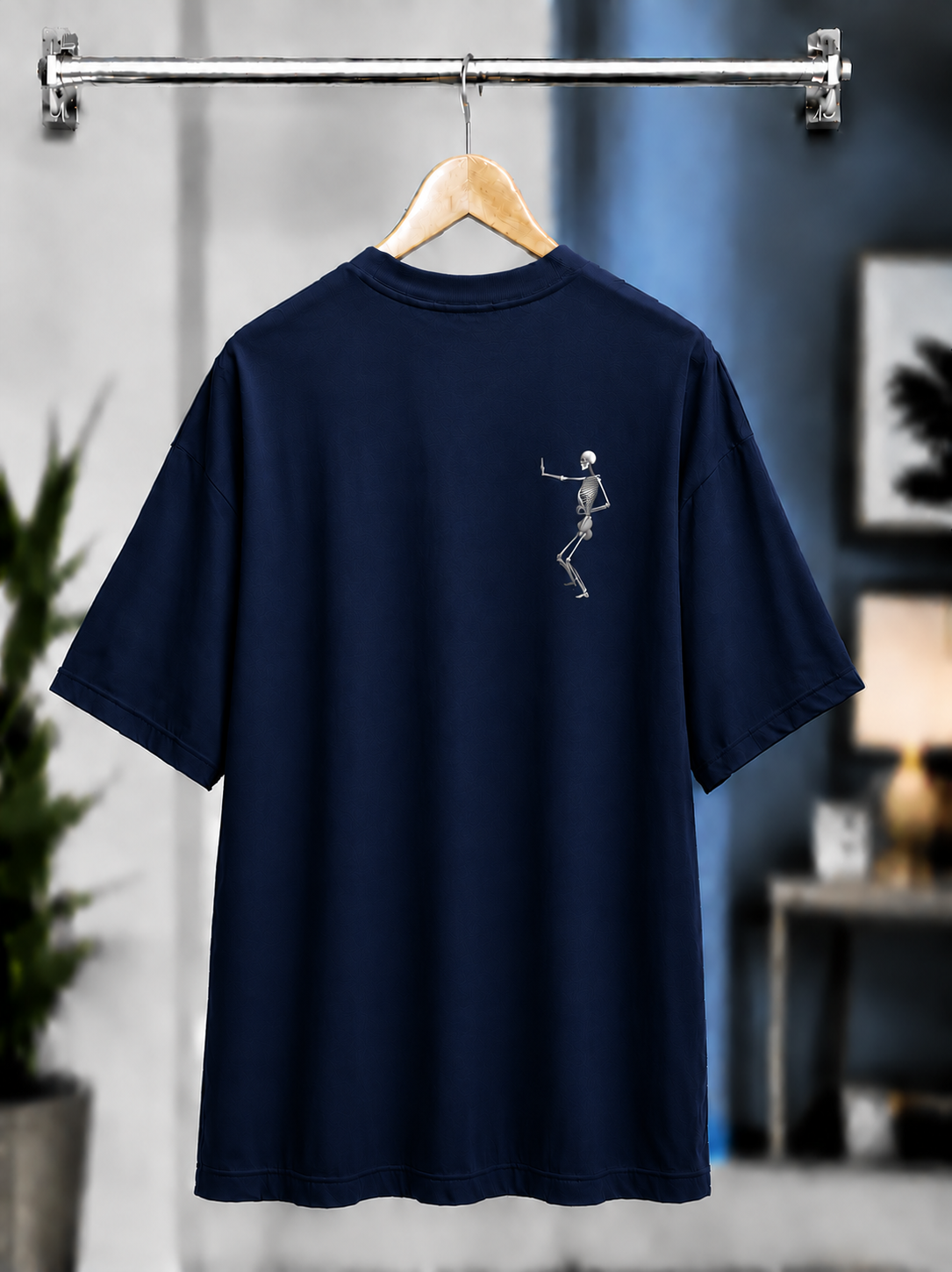 Skelton Graphic T-Shirt regular fit for man and woman  — Navy Blue 4