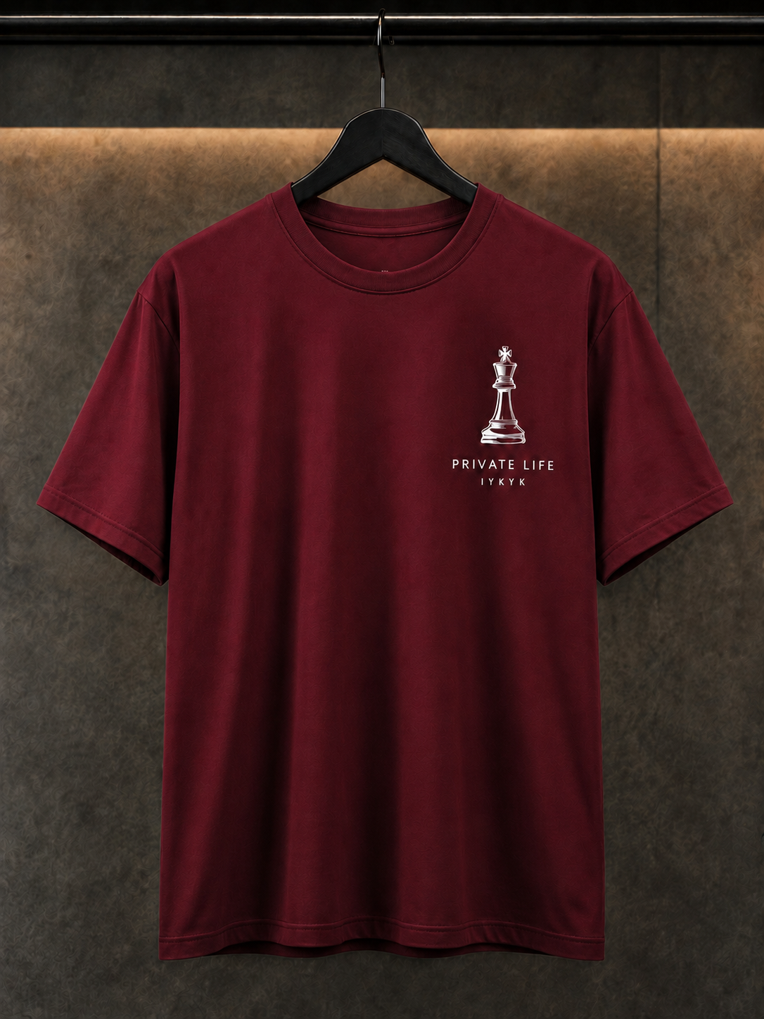 "Private Life IYKYK" Chess King Graphic Regular Fit T-Shirt — Maroon 5