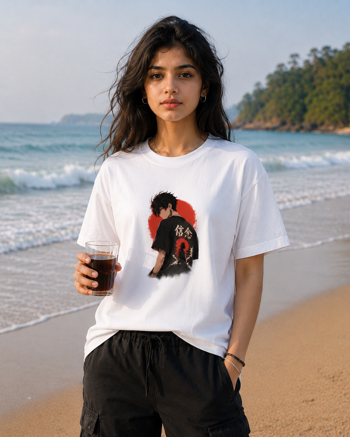Anime Graphic Oversized T-Shirt — White 3