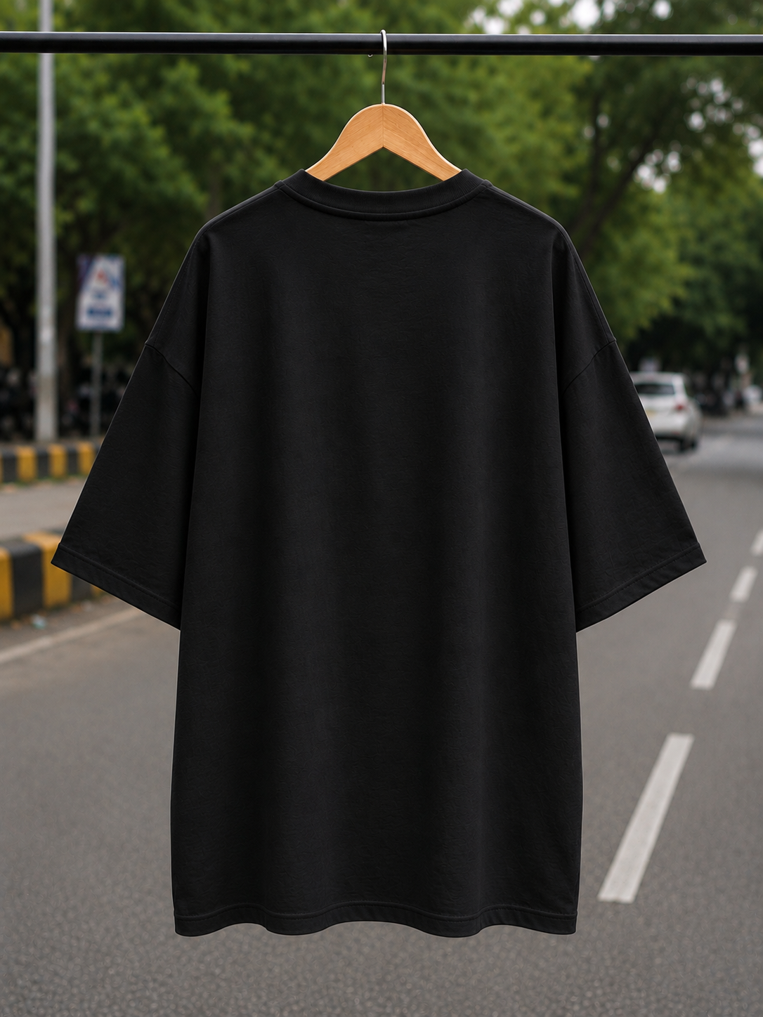  '‘हर हर महादेव’' Typographic Oversized T-Shirt — Black 4