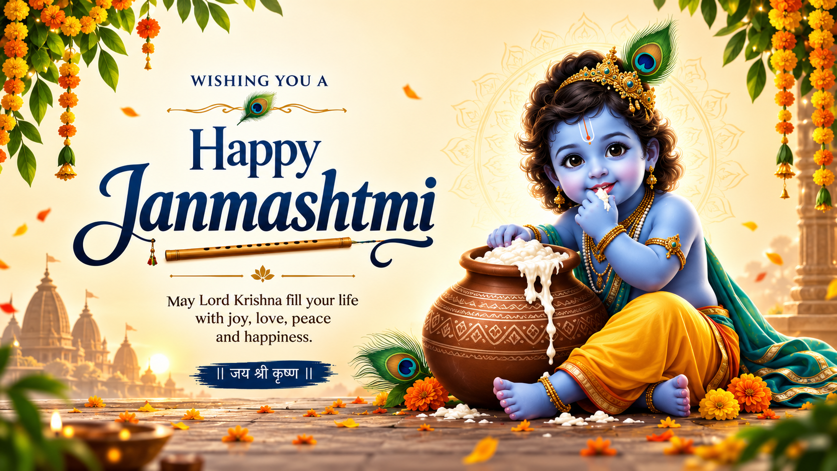 Wishing you 💐! Happy Janmashtmi 💐
