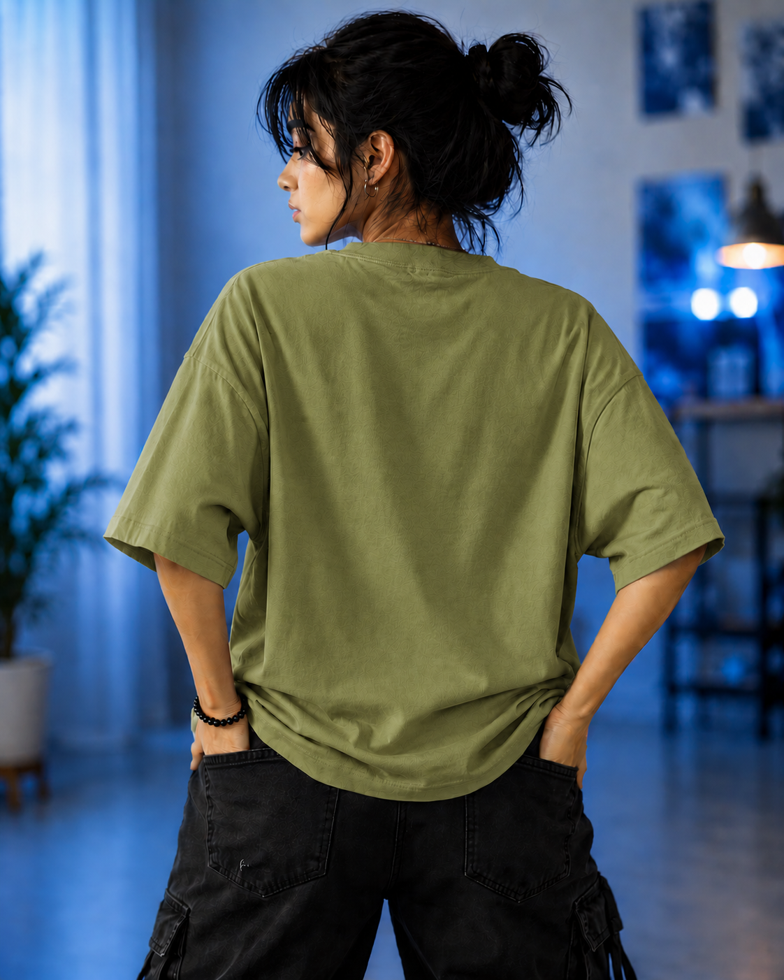 "Kakashi: Shadow Ninja" Anime Graphic Oversized T-Shirt — Avocado Green 3