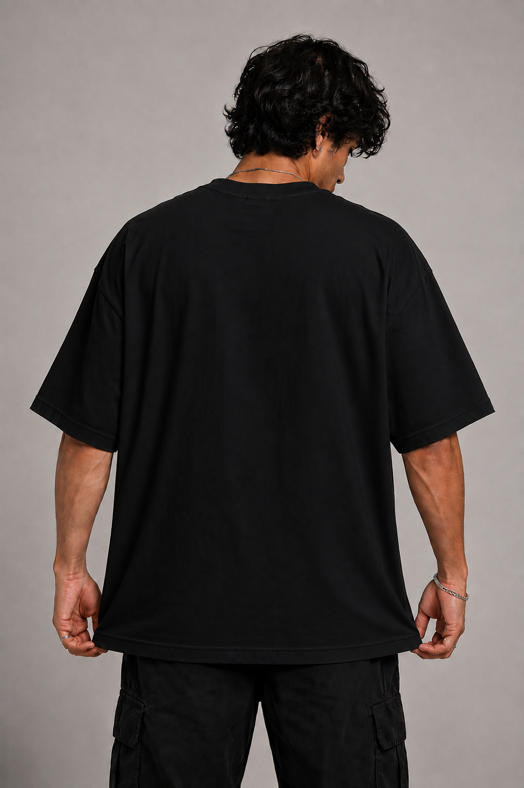"LOOK AT THIS" Graphic Oversized T-Shirt — Black 2