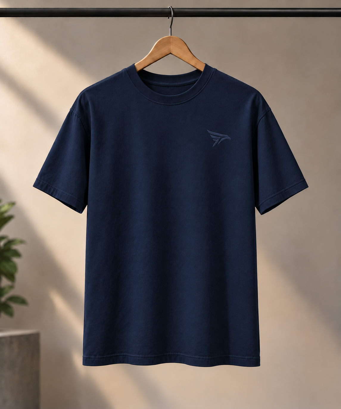 "I Faced All Snakes" Back Print Regular Fit T-Shirt — Navy Blue 2