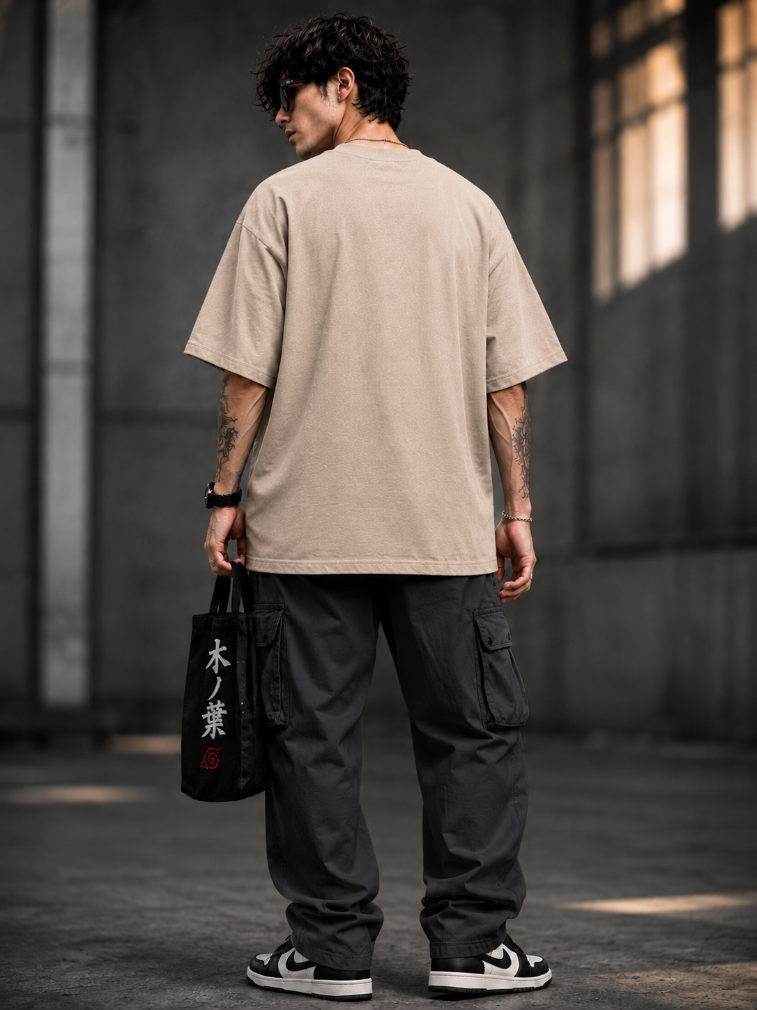 "Jiraiya: The Gallant Tale" Anime Graphic Oversized T-Shirt — Beige 2