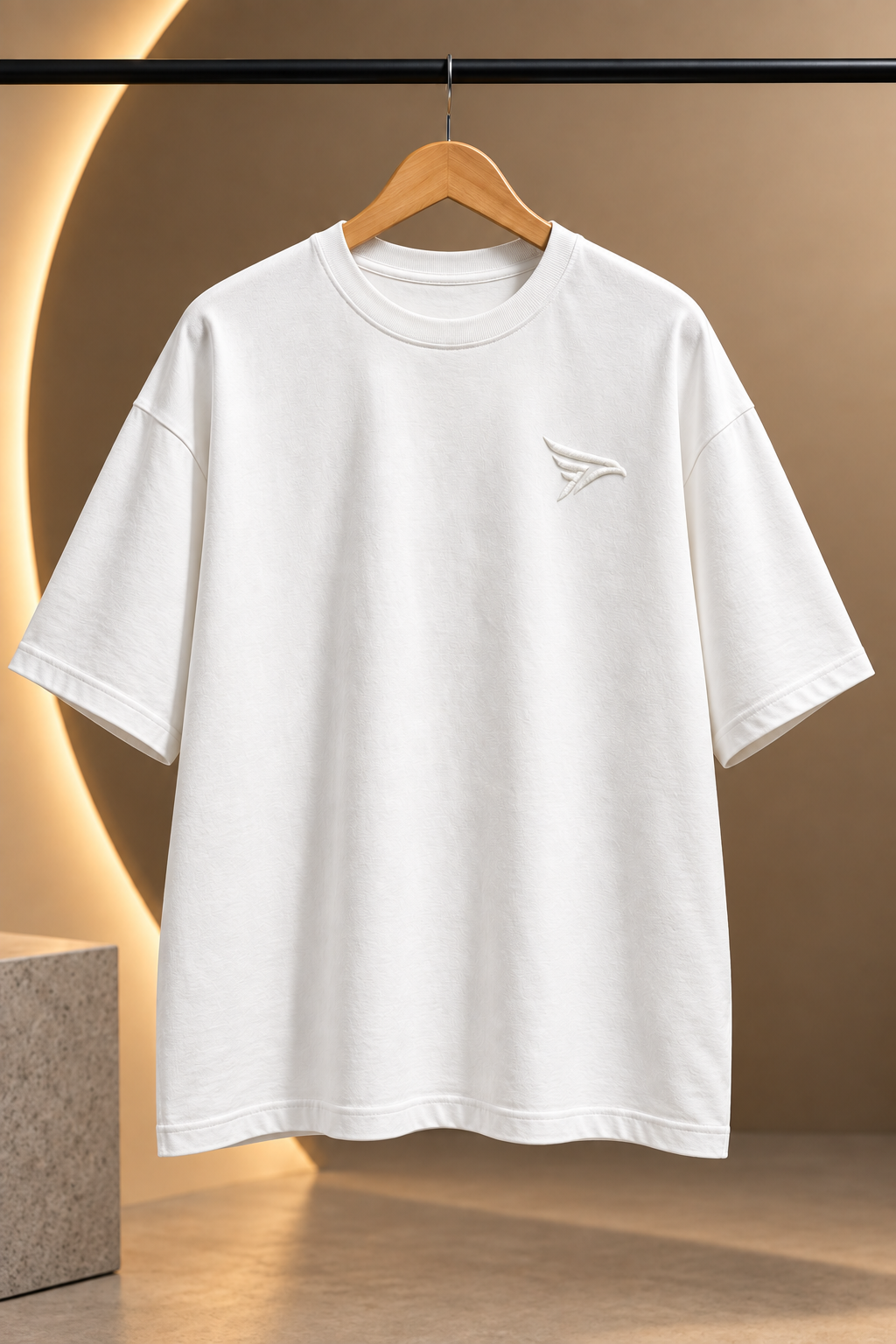 "Don't Text Me Manifest Me" Back Print Oversized T-Shirt — White 2