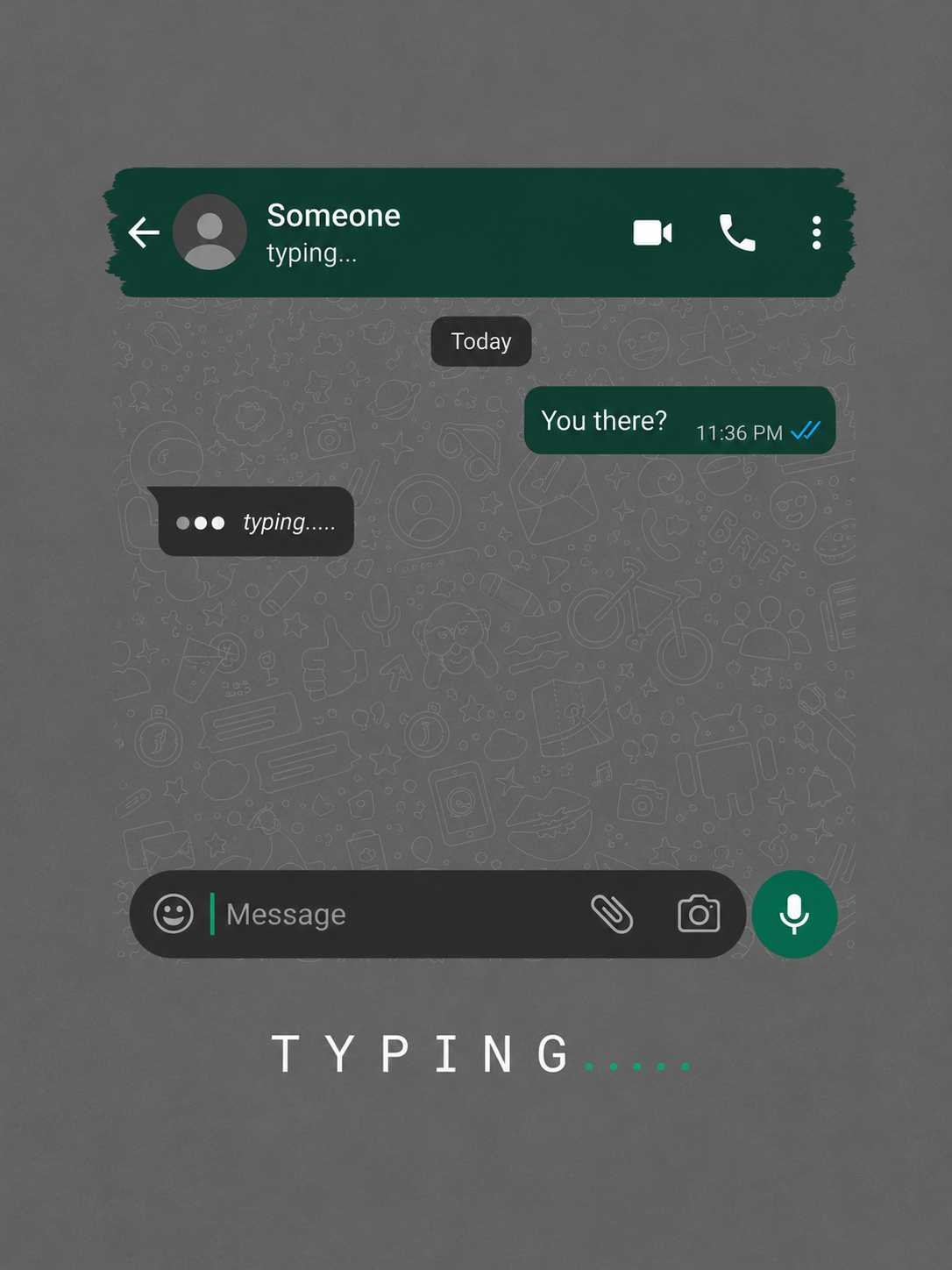 Typing... Oversized Black T-Shirt – WhatsApp Inspired Graphic | PIMBL STYLES — Smokey Grey 3