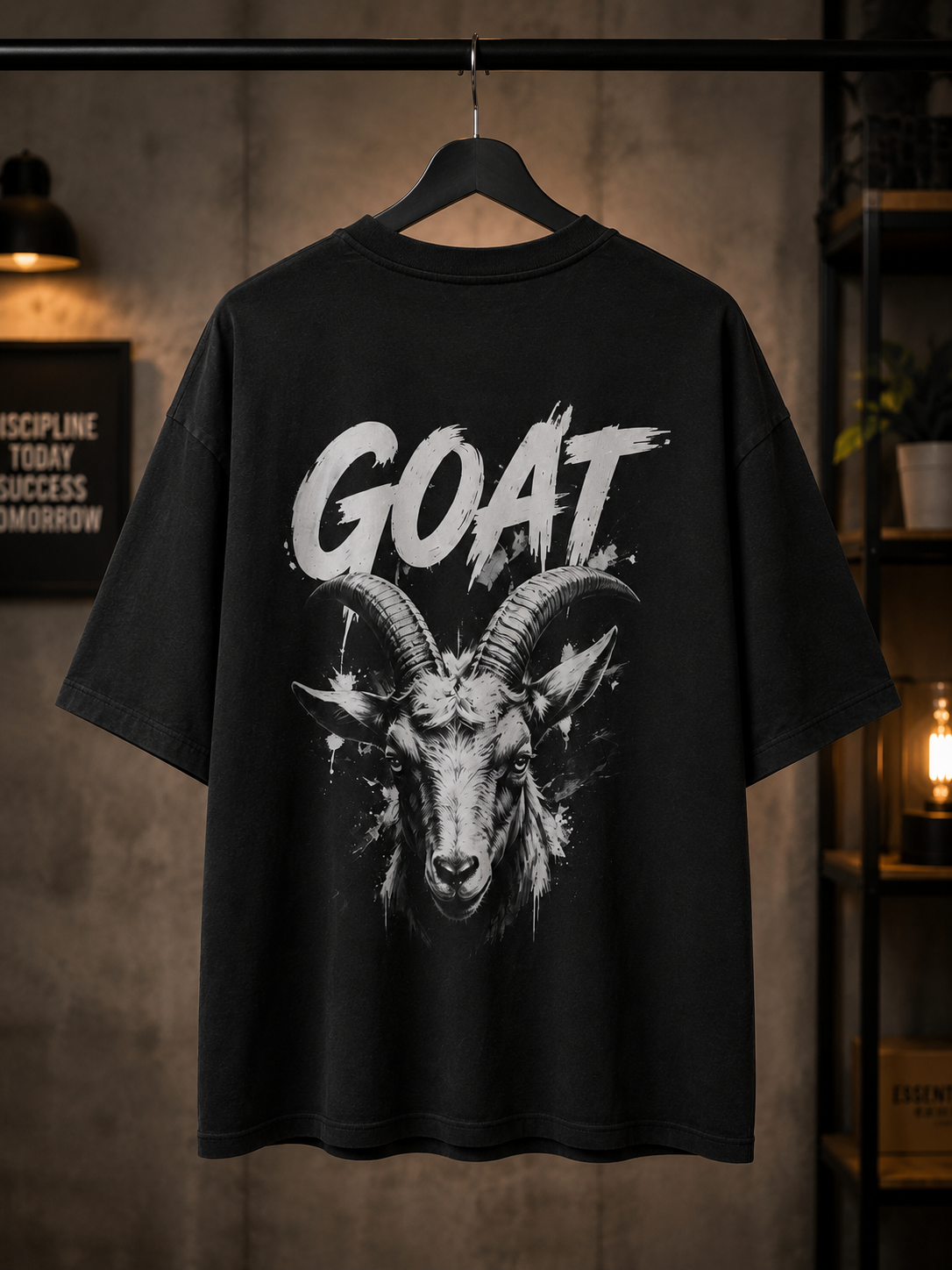 "GOAT: Greatest Of All Time" Graphic Oversized T-Shirt — Black 3